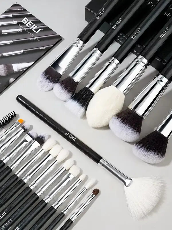 Professional Makeup Brush Set with Natural Goat Hair for Foundation Contour Eyeshadow