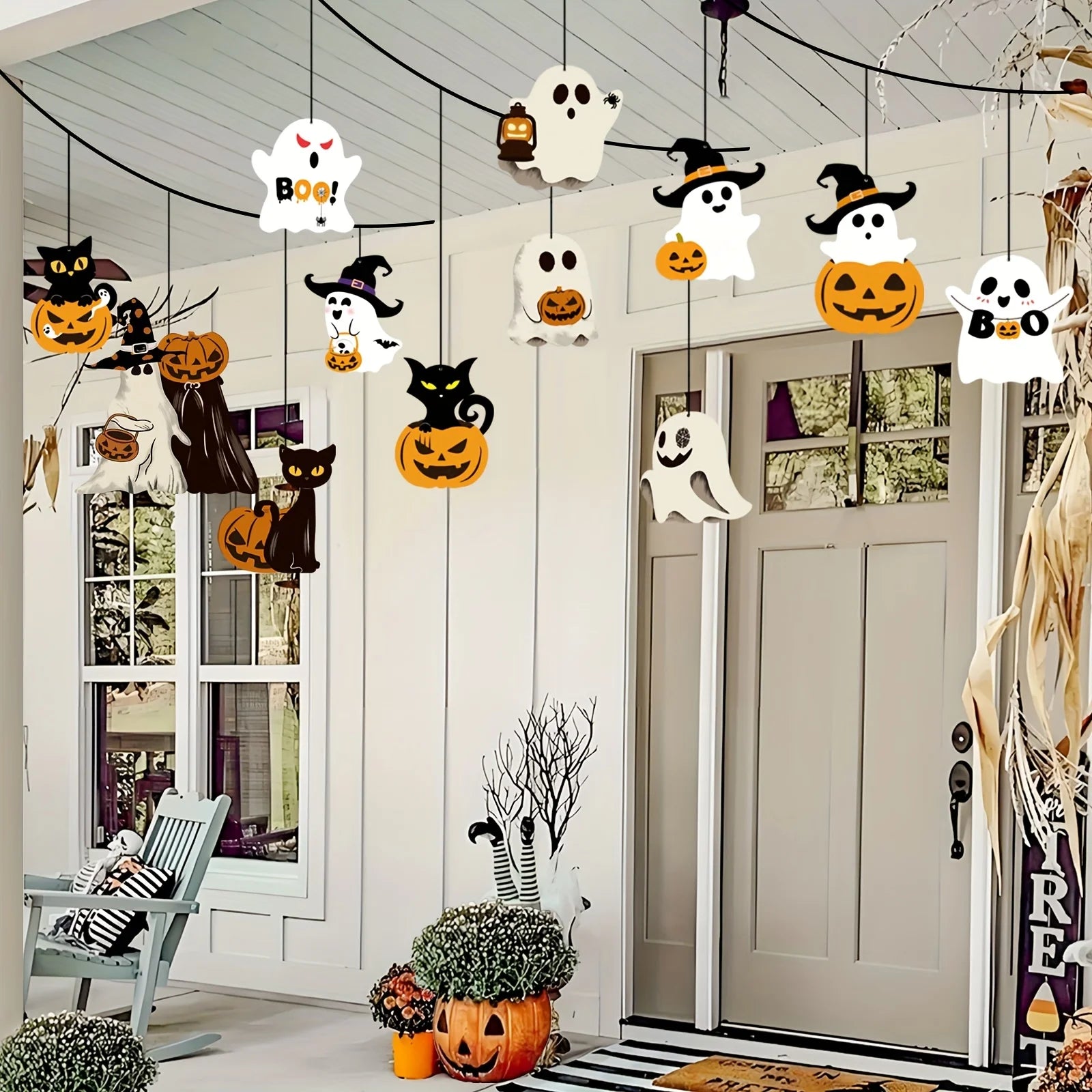 12 Cute Paper Halloween Ghost Decorations - Seasonal Holiday Decor