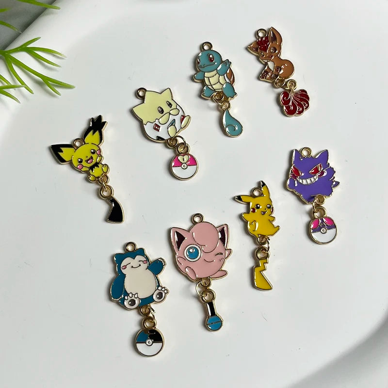8pcs Cartoon Charms Jewelry Accessory Kit for Necklace Earrings Keychains DIY