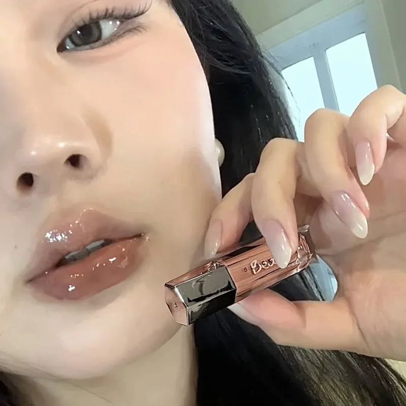Long-lasting Lip Gloss - Moisturizing Glossy Liquid Lipstick with Water Light Effect