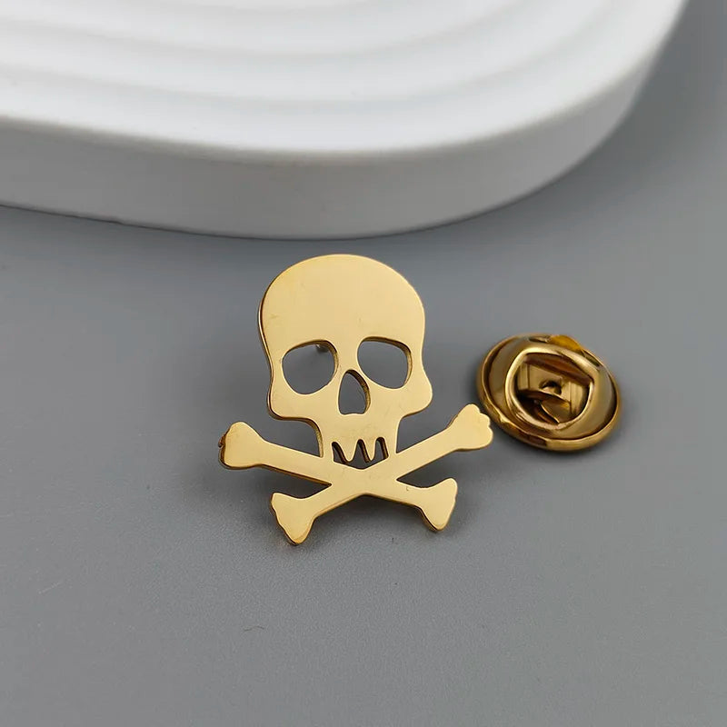 Gothic Skull Brooch Pin Punk Style Halloween Jewelry for Men Women