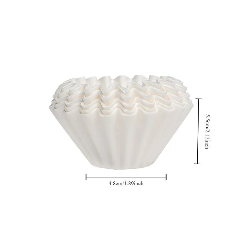 50 Pack Coffee Filter Papers for Pour Over & Dripper - Fits B75 & Wave 1-2 Cups