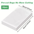 50PCS BPA-Free Vacuum Food Storage Bags for Food Preservation & Reuse