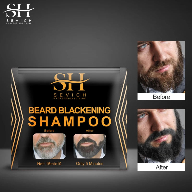 Black Beard Dye Cream - Natural, Fast Permanent Gray Hair Cover, Men’s Beard Coloring