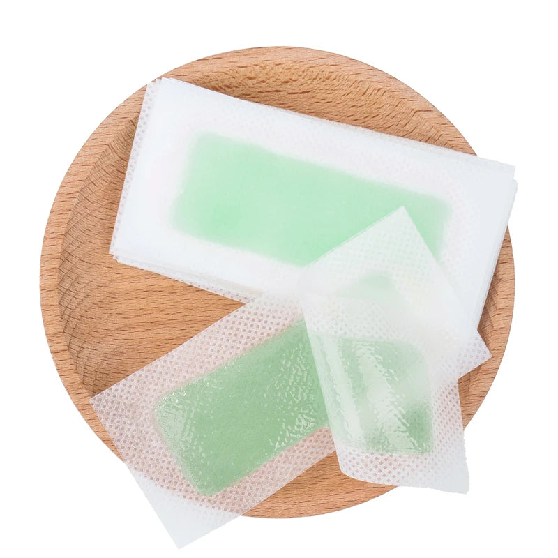 15Pcs Aloe Scent Disposable Hair Removal Wax Strips for Face & Body