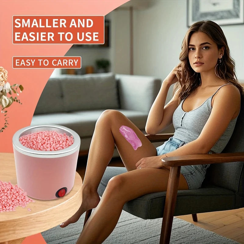 Hair Removal Wax Melting Machine & Wax Warmer Set with 8 Packs of Wax Beans and Nose Hair Wands