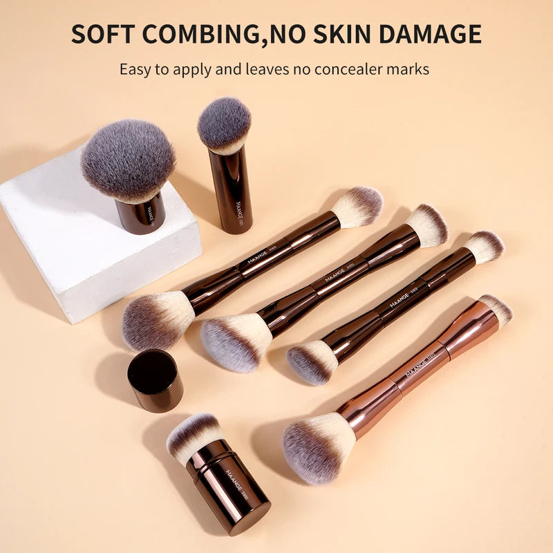 20-Piece Makeup Brush Set with Double-Ended Foundation Concealer Blush Eye Shadow Tools
