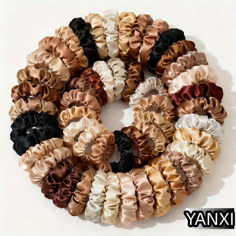 Multi-Color Fashion Hair Ties Set for Women - Small Intestine Scrunchies & Headwear Accessories