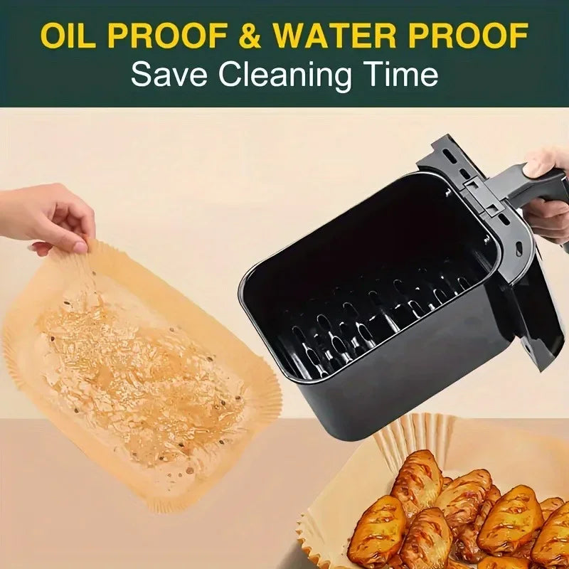 Extra Large Rectangular Air Fryer Liners - Non-Stick, Easy Clean, Disposable Kitchen Accessories