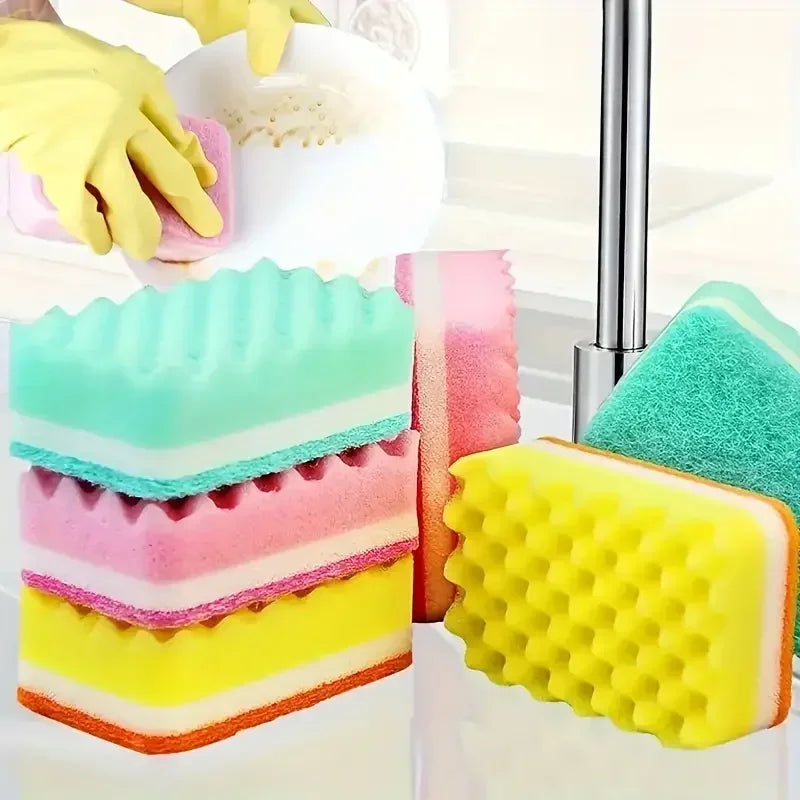 Kitchen Cleaning Sponges Pack - Multi or Orange, Durable & Food Safe