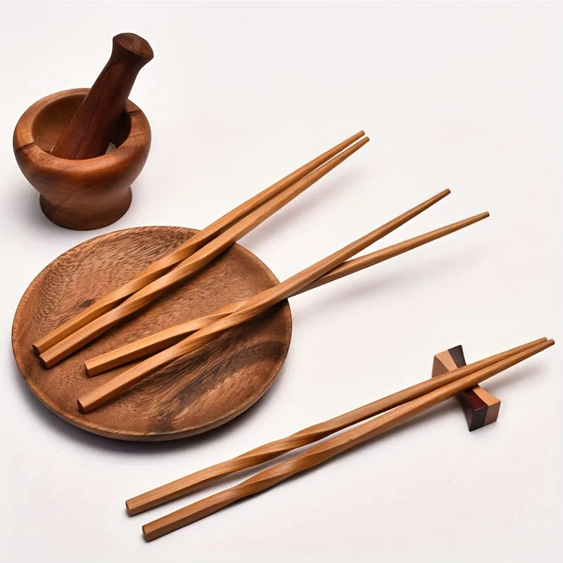 Natural Bamboo Chopsticks Set - Chinese Style Tableware for Kitchen & Home