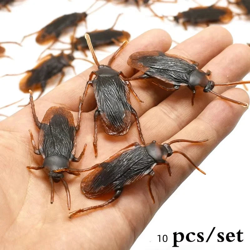 Fake Cockroach Prank Set - 10pcs Halloween Joke and Novelty Toy
