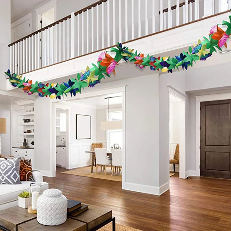 Hawaii Tropical Wreaths and Ribbons Decor for Summer Beach Party Home Decor