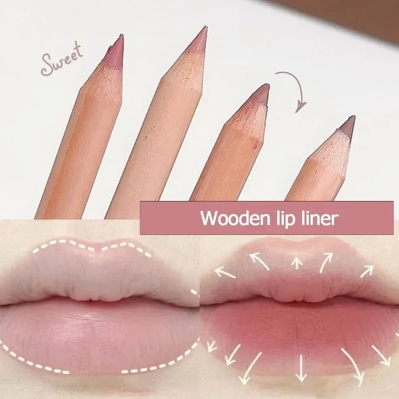 Waterproof Matte Lip Liner Pencil - Long Lasting, Moisturising, Non-stick Cup