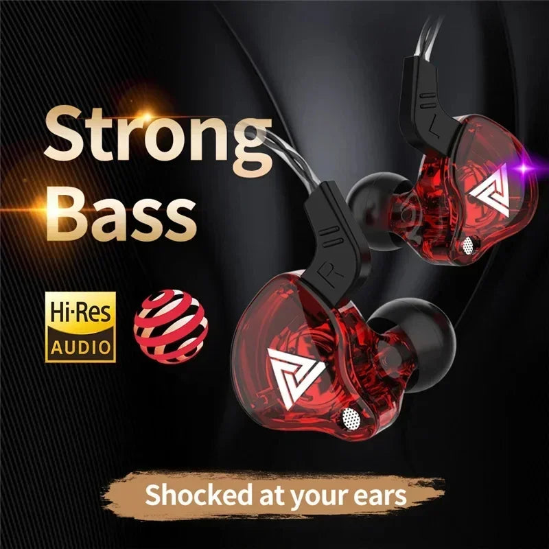 In Ear Headphones with Microphone 6 Dynamic Drivers HiFi Stereo Earbuds for Sport & Music