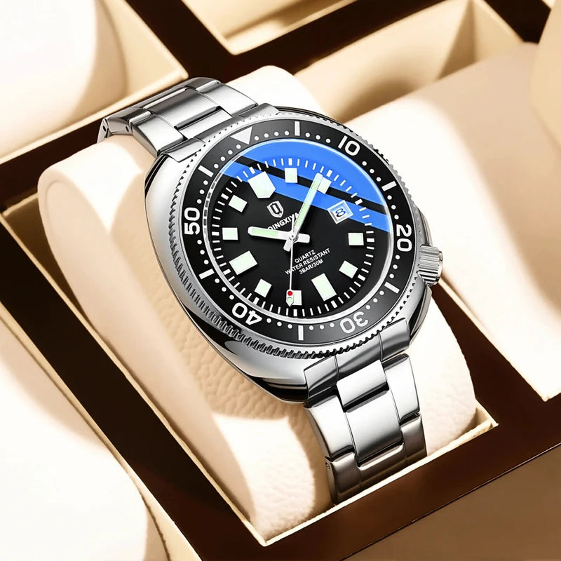 Men's Quartz Wristwatch Waterproof Luminous Business Sport Watch - Stainless Steel