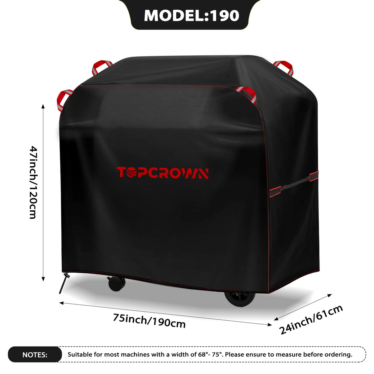Outdoor Grill Cover Waterproof UV-Resistant 420D Oxford Windproof with Adjustable Straps