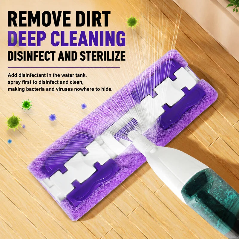 2-in-1 Spray Mop with Microfiber Pads for Floor Cleaning, Wet & Dry Use