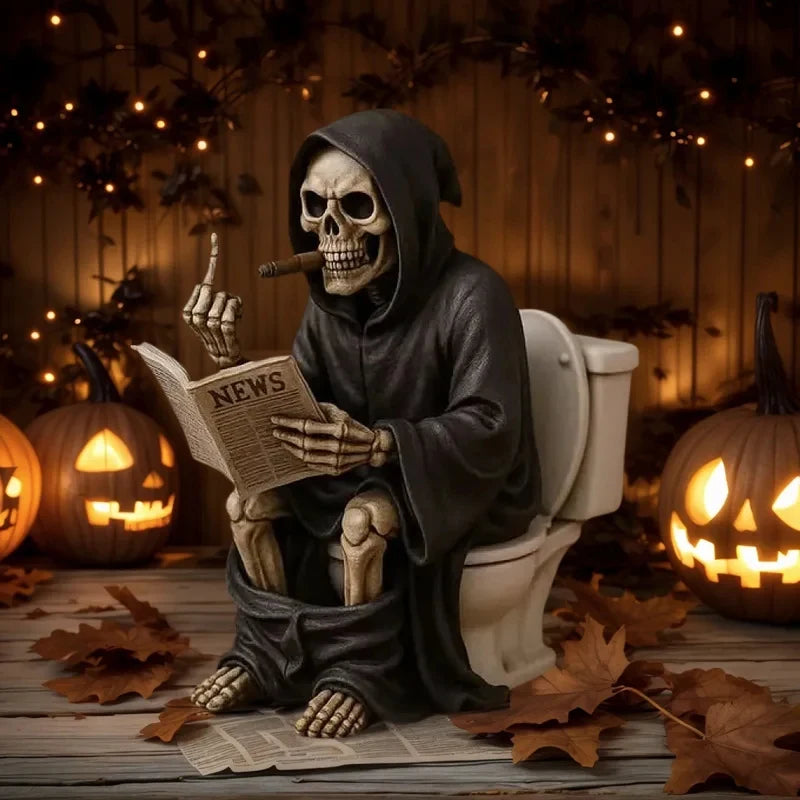 Resin Toilet Death God Statue Halloween Decoration Small Gift