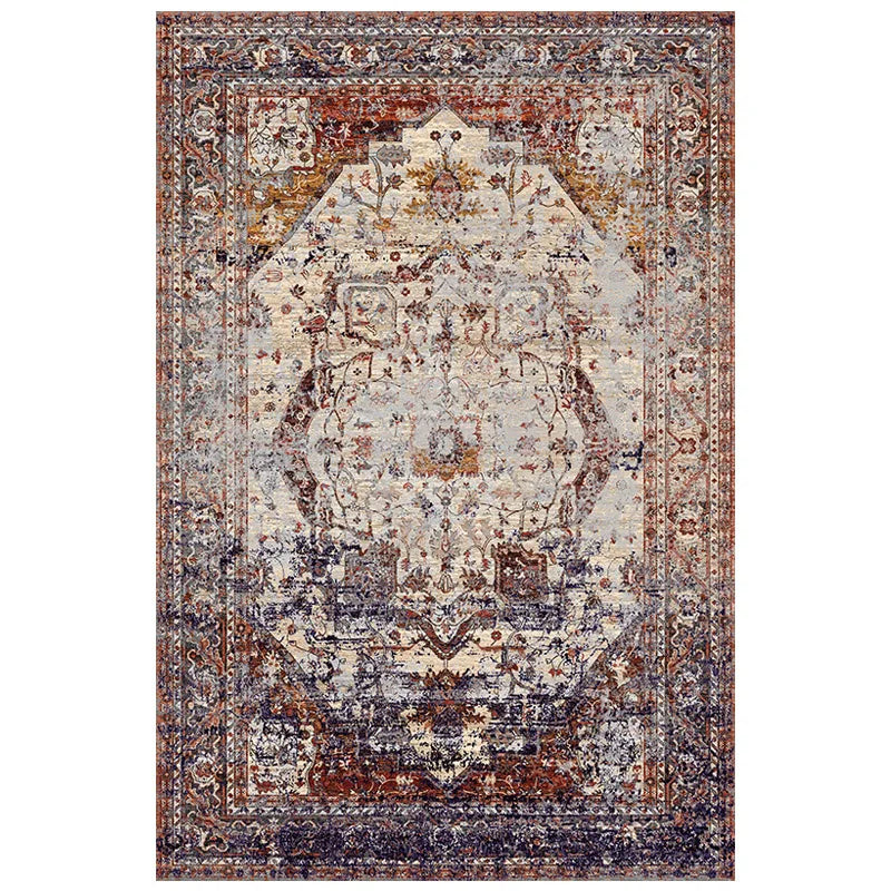 Large Retro Style Area Rug for Bedroom & Living Room - Washable Non-Slip Floor Mat