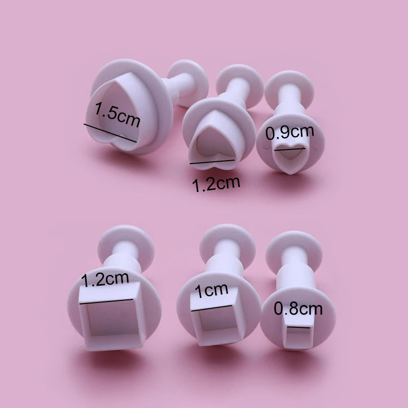 Set of 3-12 Geometry Cookie Cutters in Food Grade Plastic for Baking and Cake Decorating