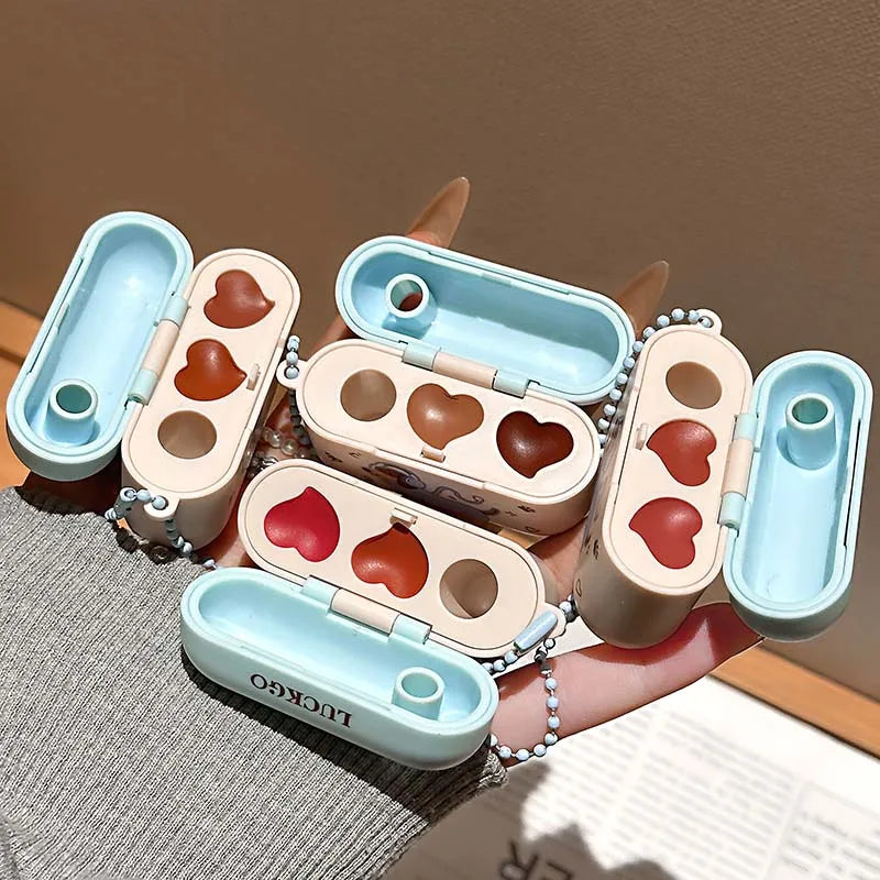 Double Tube Velvet Matte Lip Glaze Set - Lip Tint & Lip Brush, Multiple Colors