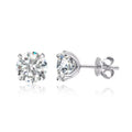 Sterling Silver Moissanite Stud Earrings for Women - Wedding & Bridal Jewelry