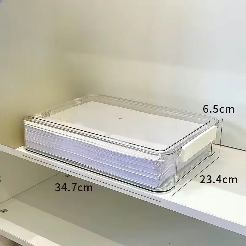 Acrylic A4 Desktop File Holder Organizer Dustproof Storage Box