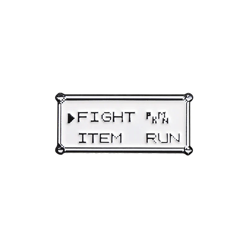 Anime Game Enamel Pin Rectangular Text Brooch Badge Jewelry Gift for Friends