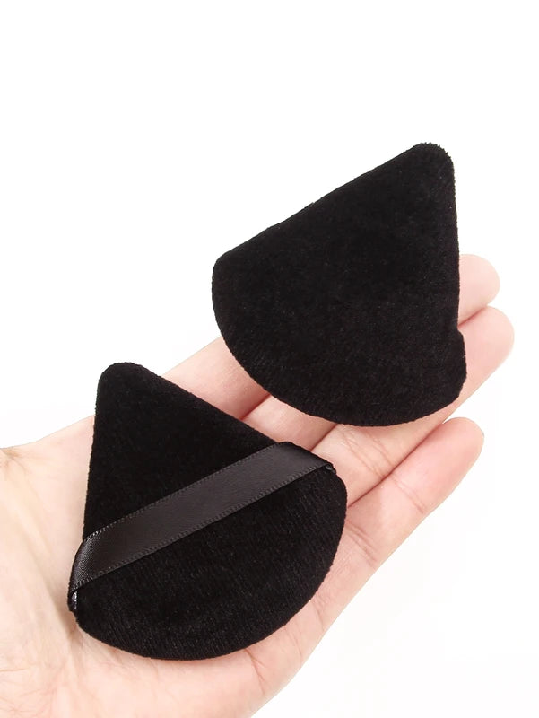 Triangle Powder Puff Set for Loose & Liquid Foundation Makeup - Soft Plush