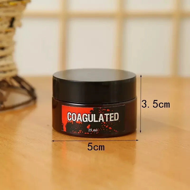 Halloween Fake Blood Makeup Kit with Sponge - Realistic Coagulated Blood for Party Costumes