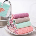 Double-Layer Microfiber Cleaning Cloths Set - Absorbent Dish Towels for Kitchen