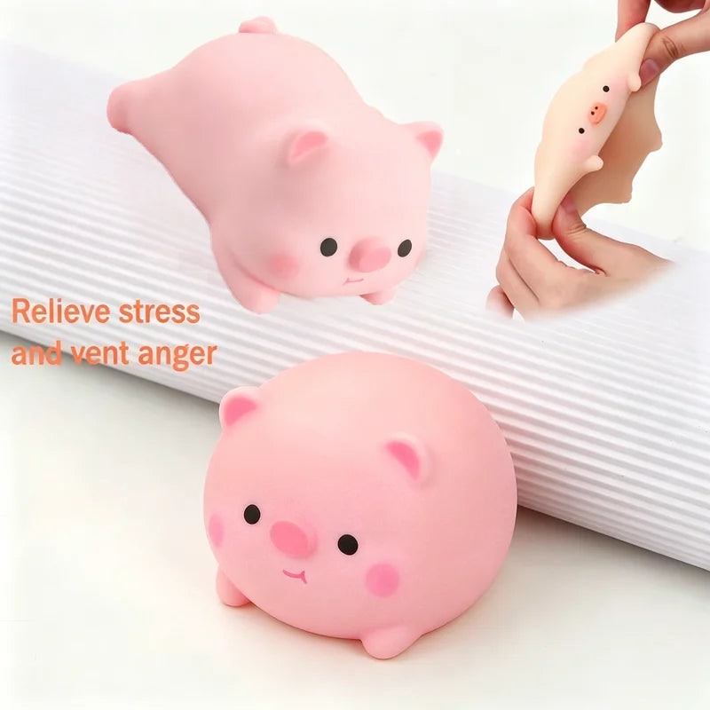 Cute Pink Pig Stress-Relief Squeeze Toy for Kids and Adults - Kawaii Pet Fidget