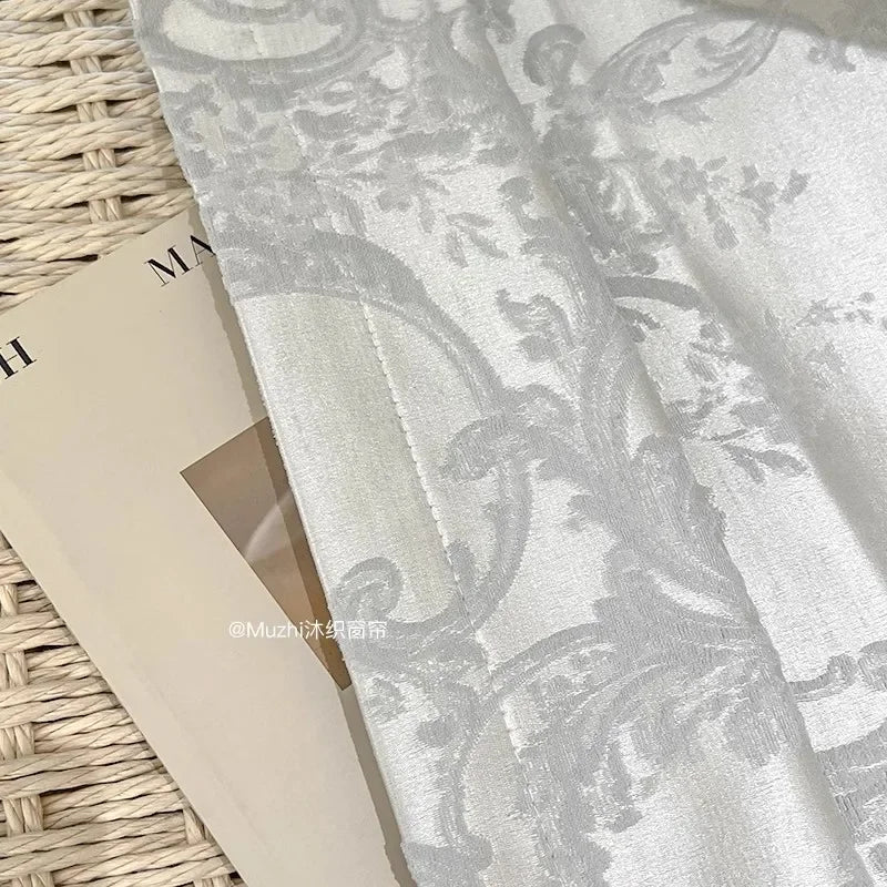 Custom French Vintage 3D Jacquard Curtain for Living Room & Bedroom