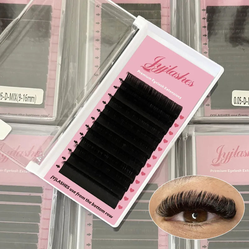 Individual Eyelash Extensions Long Length Classic Mink Faux Lashes Tray