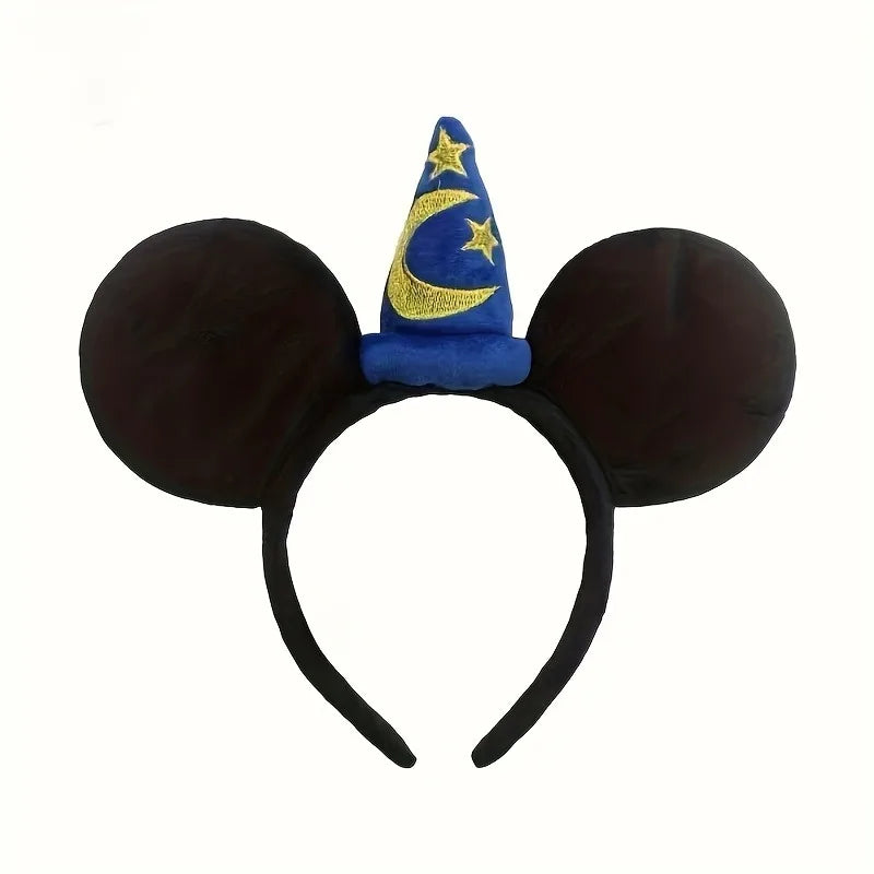 Kids Princess Headband with Minnie Mouse Ears and Star Crescent Design - Multiple Colors
