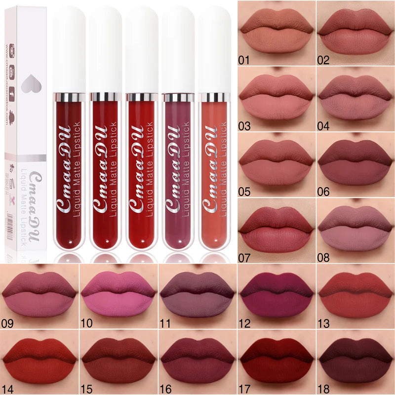 Matte Lip Gloss Liquid Lipstick - Waterproof Long-Lasting Lip Stains for Adults