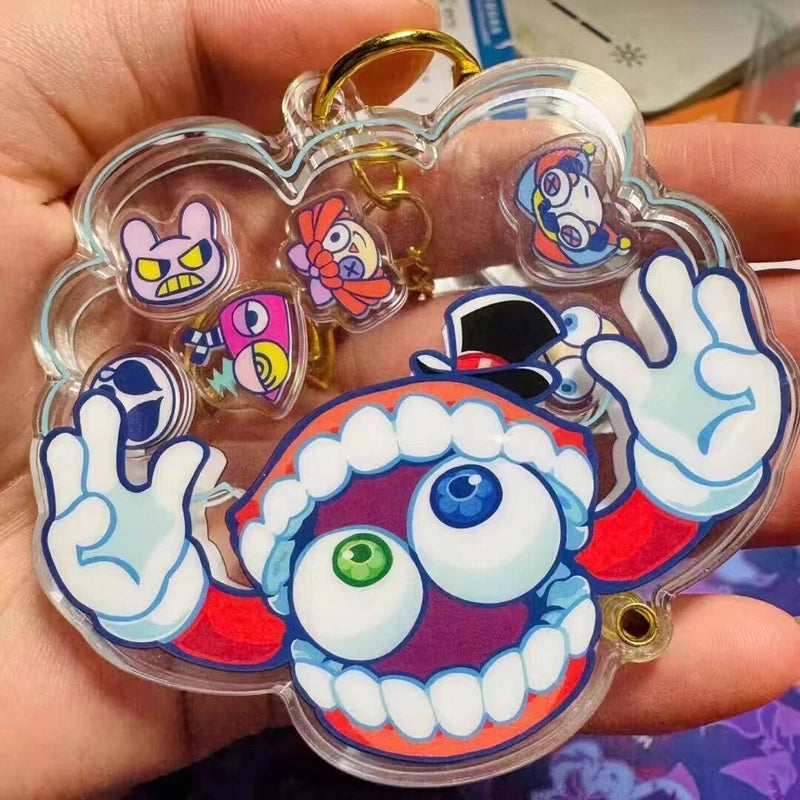 Anime The Amazing Digital Circus Pomni & Jax Acrylic Shaker Keychain Bag Charm