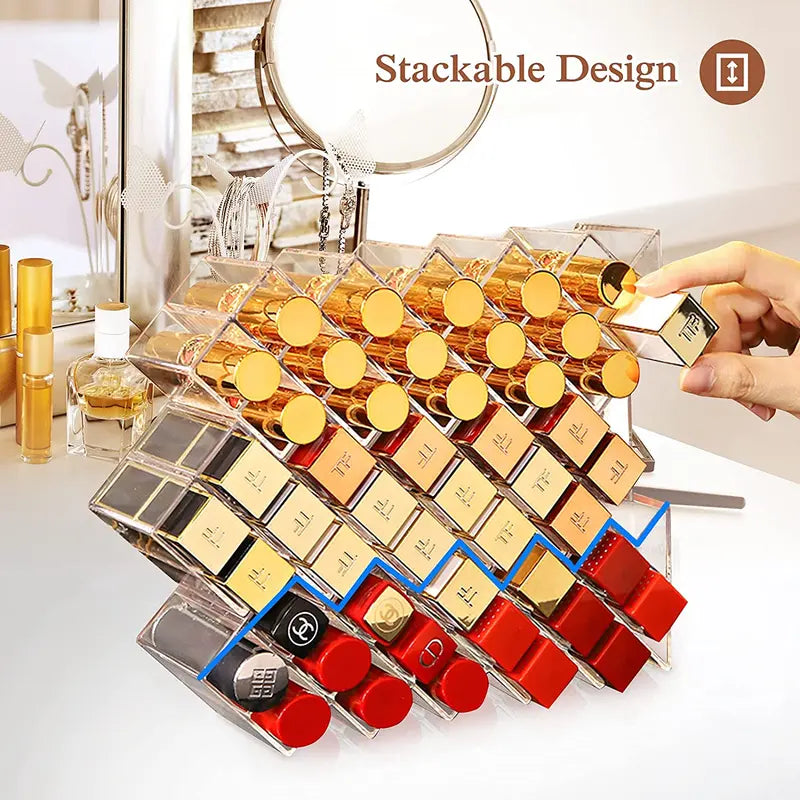 16-Grids Acrylic Lipstick Jewelry Organizer Box - Cosmetic Storage Case