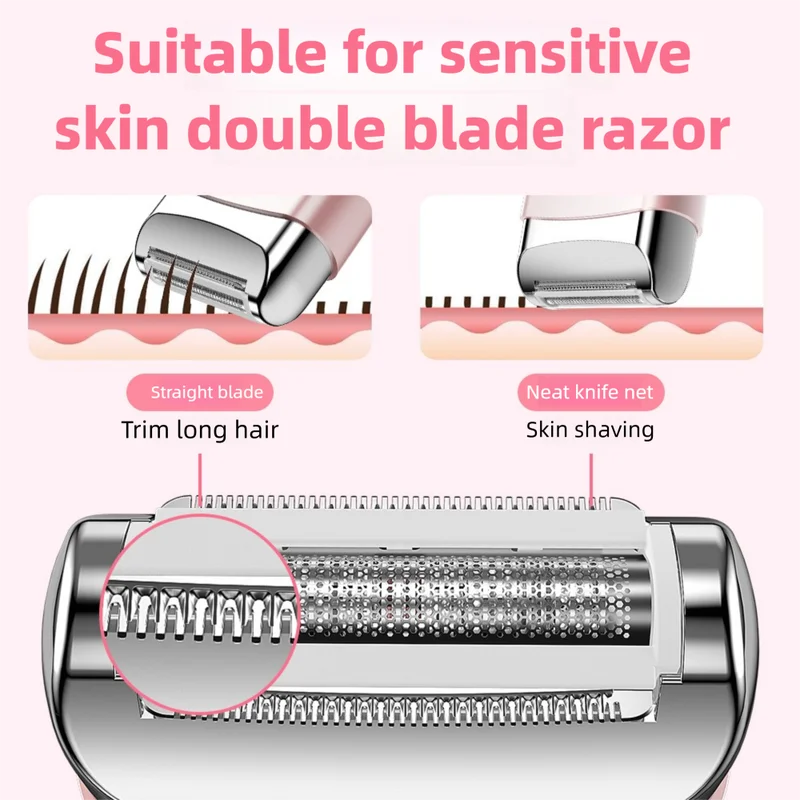 Electric Hair Removal Device for Women - Painless Armpit & Leg Shaver with Batteries