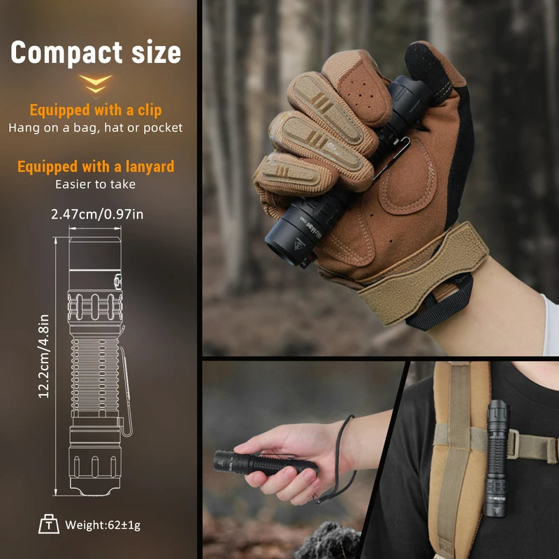 LED Tactical Flashlight 2000 Lumens Rechargeable 18650 Outdoor Camping Hiking