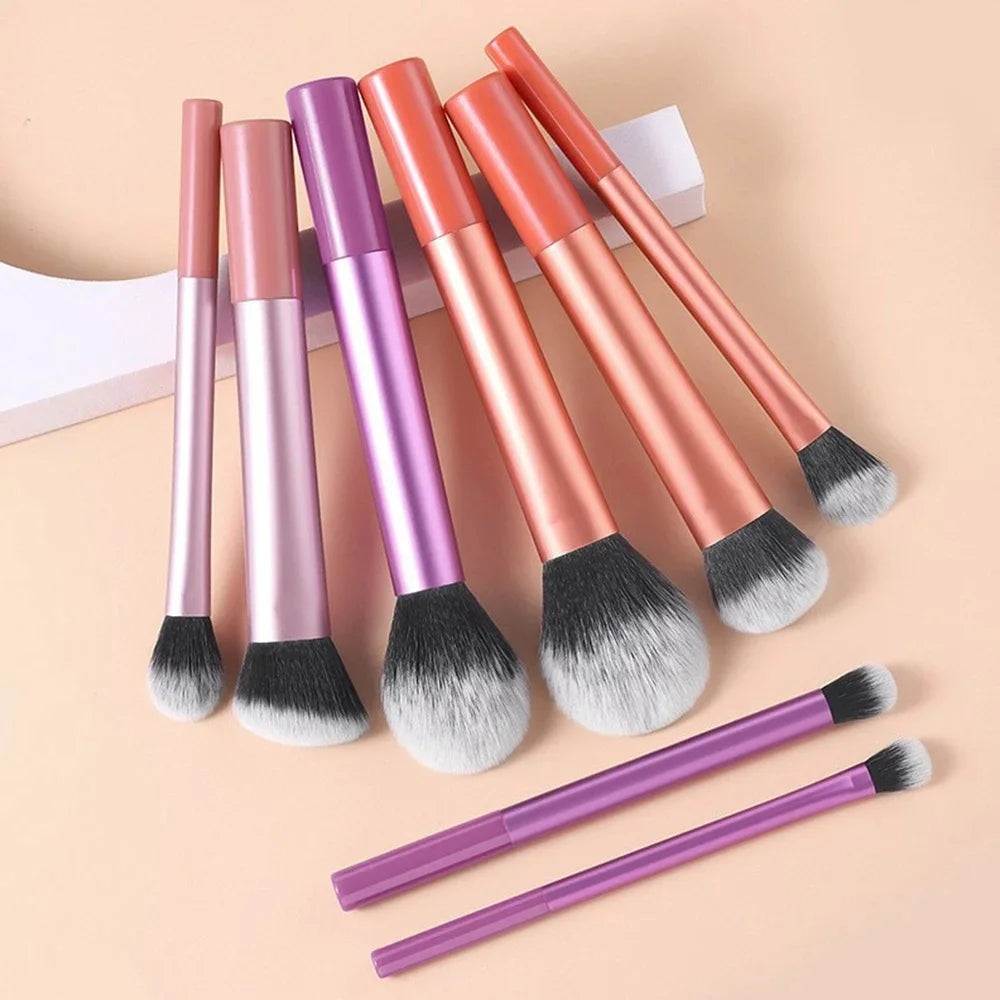 8-Piece Makeup Brush Set Soft Synthetic Hair Cosmetic Tools for Foundation Blush Eyeshadow