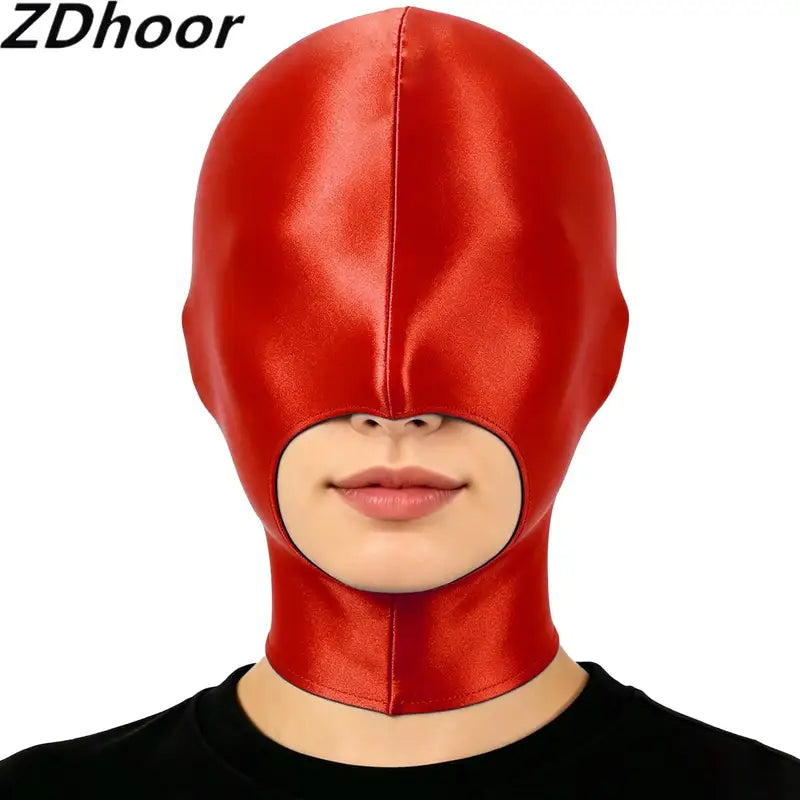 Full-Head Open Mouth Balaclava Mask with Back Zipper - Breathable Headgear for Halloween & Nightclub