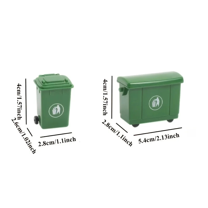 2Pcs Green Desktop Storage Bins - Portable Office Organizer & Trash Containers