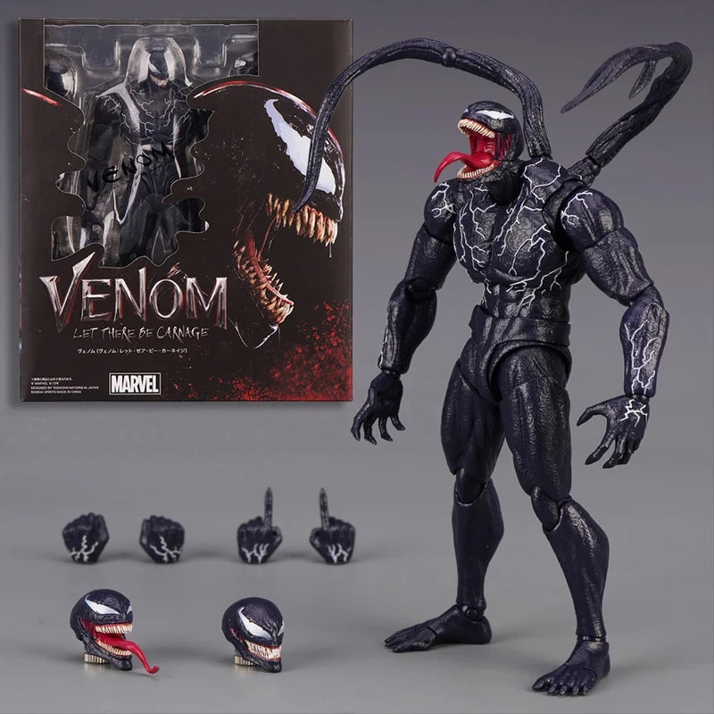Action Figure Collectible Toy - Venom Carnage Spider Man Movable Face Statue
