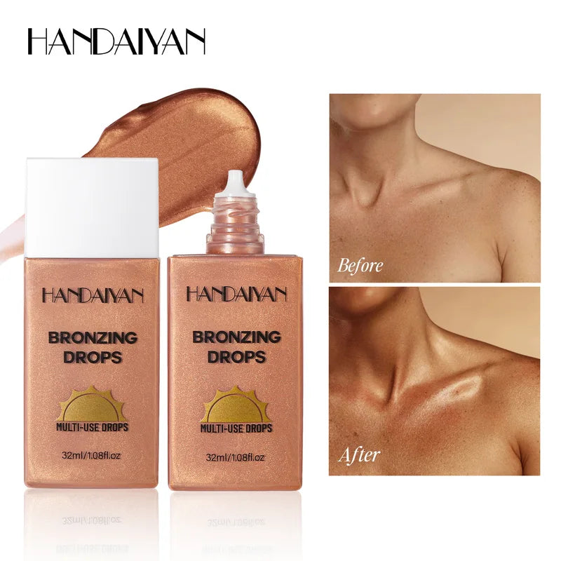 Waterproof Face & Body Foundation Lotion with Shimmer and Long-Lasting Tan