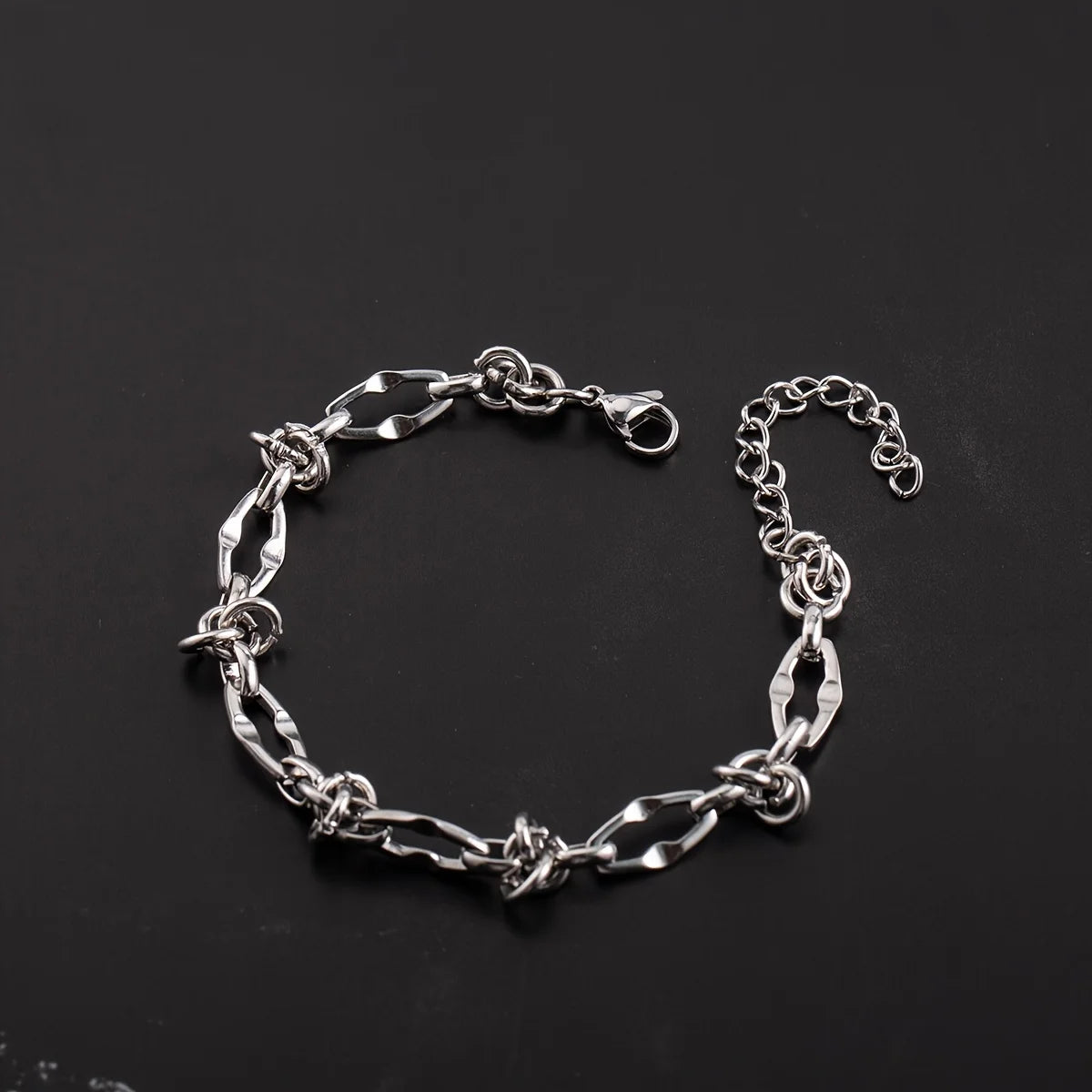 Titanium Steel Bracelet for Men Women Irregular Chain Link Jewelry Adjustable Trendy