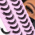 D Curl Russian Strip False Eyelashes 10 Pairs Fluffy Dramatic Cat Eye Makeup
