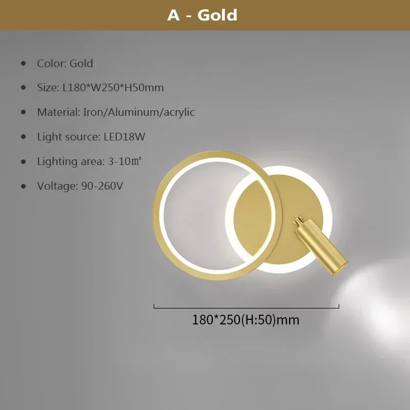 Modern LED Wall Lamp for Living Room Bedroom & Hallway - Minimalist Wall Sconce
