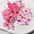 Luminous Nail Art Charms 50pcs Mix Aurora Flower Moon Star Heart Butterfly DIY Decorations